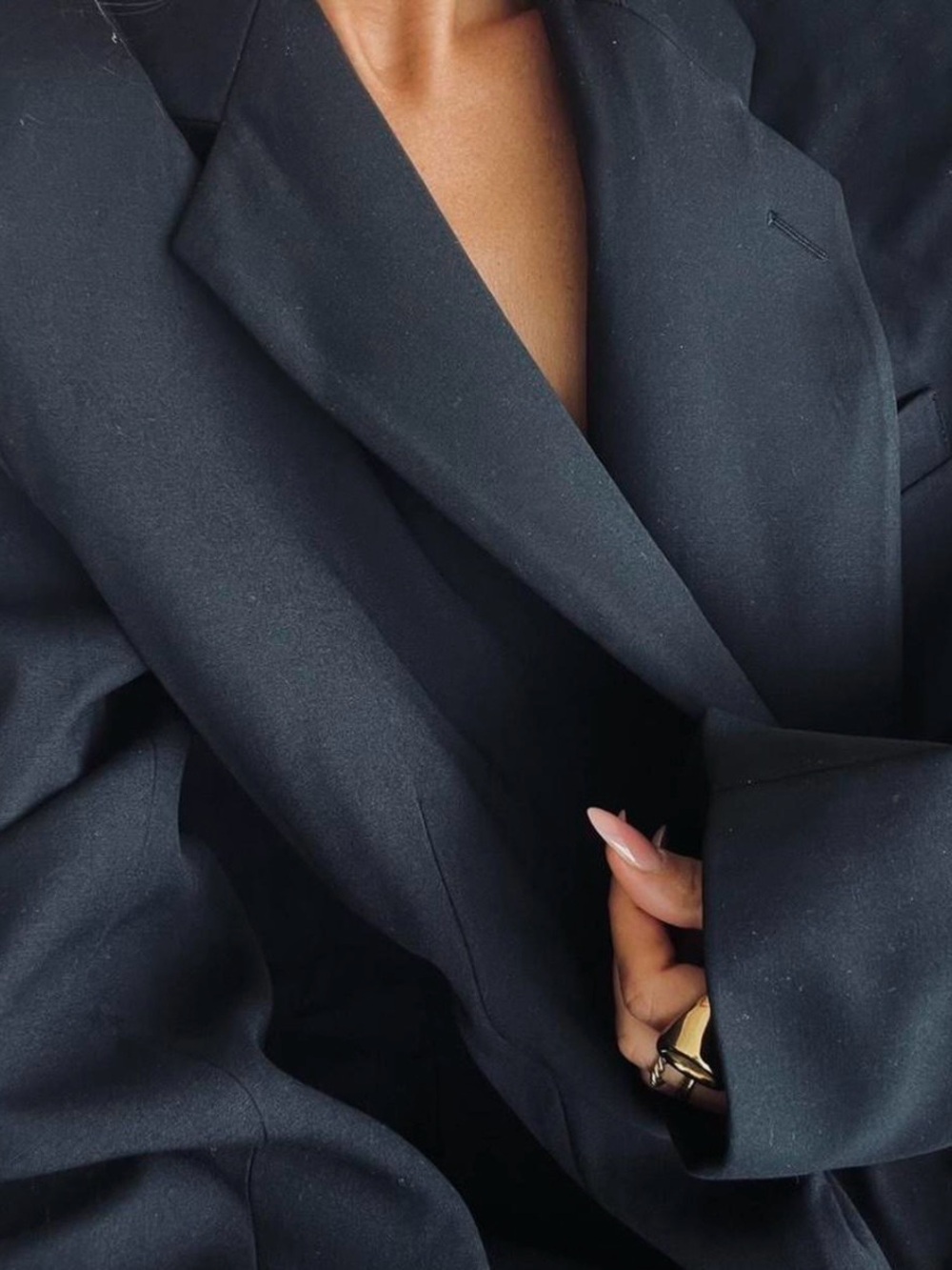 The Frankie Shop Black Oversized Blazer